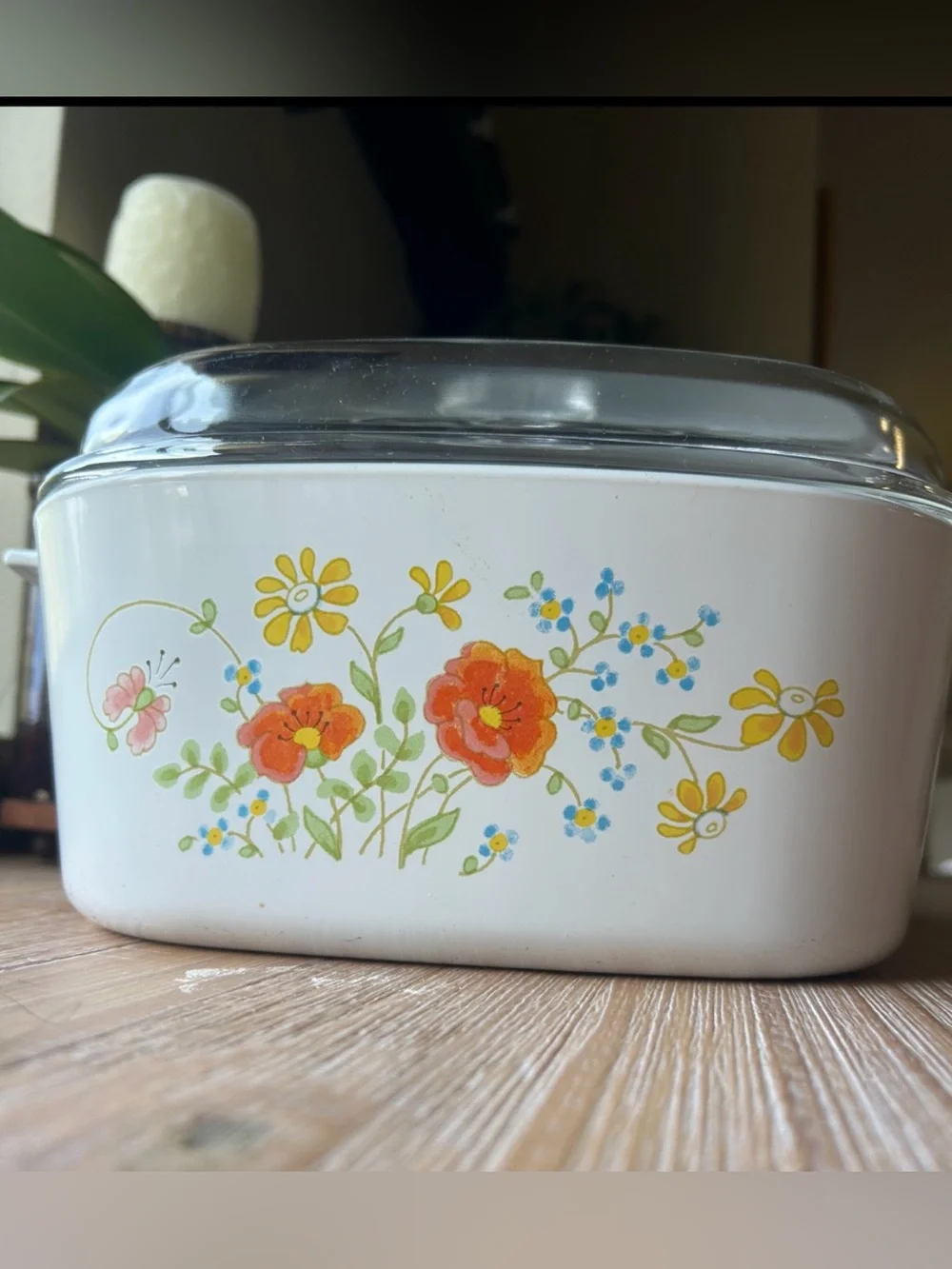 Large Vintage Corning Ware Wildflower Poppy Pattern A-5-B Casserole Dish 5 Quart